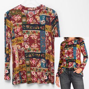 Johnny Was The Janie Favorite Tee Long Sleeve Swing T-Shirt Floral Small New